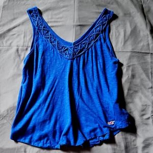 Blue Hollister Flowy Tank Top